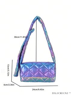 BagForLove - Holographic Quilted Mini Shoulder Bag Product Description Color Multicolor Type Square Bag Bag Size Small Pattern Type All Over Print Strap Type Top Handle Style Fashionable Closure Type Flap Composition 100% Polyester Material Polyester Size Chart INCH CM Bag Length Bag Width Bag Height Handle Height 9.4 inch 2.4 inch 5.1 inch 11.8 inch Bag Length Bag Width Bag Height Handle Height 24 cm 6 cm 13 cm 30 cm Details Pictures Similar Products h2 { text-align: center; } /* æ¢è¡ */ li{ Trendy Purple Rectangular Shoulder Bag, Trendy Quilted Pouch Shoulder Bag, Quilted Multicolor Shoulder Bag For Travel, Blue Quilted Crossbody Bag, Trendy Blue Quilted Bag, Trendy Quilted Shopping Bags, Multicolor Quilted Pouch Bag, Multicolor Quilted Shoulder Bag For Daily Use, Blue Quilted Rectangular Bags