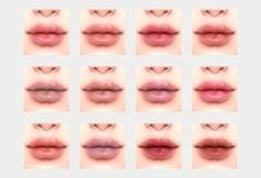 multiple images of lips with different shapes and sizes