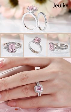 20% OFF on Any Orders! Code: pin20.Sterling Silver. Great Craftsmanship. Created For Your New Look. Liked By Over 1 Million Customers. Discover More! #JeuliaJewelry #JewelryWeddingRings #Jeulia #EngagementRing #WeddingRing #RingSet #Ring #JeuliaJewelry #Bridal Sets Sterling Silver Rings Set, Silver Ring Set, Jewelry Wedding Rings, Pink Morganite, Emerald Stone, Bridal Sets, Morganite, Quality Jewelry, Ring Sets