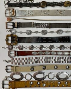 Thrift Accessories, Layered Belts, Aesthetic Belts, Belt Aesthetic, Aesthetic Belt, Cute Belts, Belts Aesthetic, Belt Collection, Diy Belt