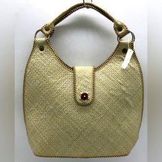 #392- Nwts- Pandanus Natural-Bamboo Woven With Braided Handle, Snap Closure, Interior Is Lined With Pockets , Care For Bag Wetting Bamboo Occasionally, Please Refer To Pictures,Ask??? As-Is Eco-friendly Shoulder Bag With Bamboo Handle For Daily Use, Everyday Beige Shoulder Bag With Bamboo Handle, Summer Everyday Classic Bag, Traditional Everyday Summer Bags, Beige Shoulder Bag With Bamboo Handle For Market, Traditional Natural Shoulder Bag For Everyday Use, Elegant Natural Color Hobo Bag For Daily Use, Traditional Natural Shoulder Bag For Everyday, Traditional Natural Color Everyday Shoulder Bag