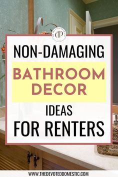 Looking for easy, affordable ways to spruce up a boring rental apartment bathroom? Look no further, because I think I've got the PERFECT guide on renter friendly bathroom remodel & the most stunning bathroom decor ideas EVER! These are some REAL eye-candy, get inspired!! Small Rental Bathroom, Easy Bathroom Upgrades, Renters Diy, Rental Bathroom Makeover, Renter Friendly Decorating, Rental Makeover, Renters Decorating