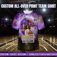 Impress your team and fans with a one-of-a-kind basketball shirt! Our custom 3D designs incorporate your team's photos, mascot, logo, and colors - a true slam dunk! Multiple Shirts can be ordered at a reduced rate. Please get in touch with us at  info@majestysdesignstudio.com for more information. ►FABRICATION & DETAILS: Garments printed in the USA. This standard-design includes your graduate's name, 2-4 photos, Graduate Name, Class Year, and school mascot or logo. (PRICE INCLUDES DESIGN FEE). ► (PRICE INCLUDES FRONT DESIGN ONLY). Front and back require an additional $10 FEE.  HOW TO ORDER ►Please select from the drop-down options above the add to cart button- after reviewing the size chart** ►Add personalization/customization info into the notes section ( Type your team name, school name, Football Spirit Shirts, Custom Team Shirts, School Spirit Shirts, Senior Shirts, State School, Custom Basketball, Spirit Shirts, Team Gear, Basketball Mom