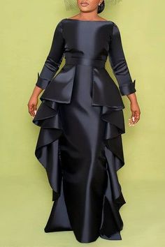 Plain Maxi Dress, Classy Dresses, Long Sleeve Evening Gowns, Dinner Dress Classy, Elegant Dresses Classy, Classy Dress Outfits, African Fashion Women, African Clothing Styles, Straight Dress