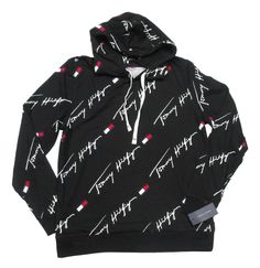 PLEASE NOTE: DUE TO HIGH VOLUME AND POST OFFICE DELAYS, DELIVERY TIMES MAY BE LONGER THAN NORMAL. ALL SALES ARE FINAL. NO RETURNS ACCEPTED. TOMMY HILFIGER SLEEPWEAR BLACK ALL OVER SCRIPT LOGO GRAPHIC PRINT HOODIE ATTACHED DRAWSTRING HOOD LONG SLEEVES RIBBED TRIM FRENCH TERRY LINING 100% COTTON MACHINE WASHABLE IMPORTED MEN’S MEASUREMENT GUIDE   XS S M L XL XXL US SIZE 36 38 40 42 44 46 EU SIZE 46 48 50 52 54 56 CHEST 35-36.5 37-38.5 39-40.5 41-42.5 43-44.5 45-46.5 **ALL SIZES ARE APPROXIMATE AND MEASURED IN INCHES** SIZES AND MEASUREMENTS MAY VARY DEPENDING ON THE STYLE OF THE ITEM AND HOW THE BRAND FITS. IF YOU ARE NOT SURE ABOUT A SIZE OR A FIT, WE RECOMMEND TRYING THE PRODUCT AT A NEARBY STORE. ALL ITEMS ARE 100% AUTHENTIC AT YOURPLACE2SHOP   International Buyers – Please Note:  Import Tommy Hilfiger Hoodie With Drawstring Hood For Streetwear, Tommy Hilfiger Letter Print Sweatshirt For Winter, Tommy Hilfiger Letter Print Winter Sweatshirt, Winter Tommy Hilfiger Sweatshirt With Letter Print, Tommy Hilfiger Sporty Hoodie For Streetwear, Tommy Hilfiger Winter Hoodie, Spring Black Hoodie With Double-lined Hood, Tommy Hilfiger Long Sleeve Streetwear Tops, Tommy Hilfiger Cotton Hoodie For Streetwear