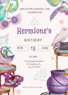 a birthday party with watercolors and an owl