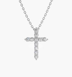 14k Diamond Cross Necklace – FERKOS FJ Cheap Cross Pendant Jewelry Gift, Luxury Fine Jewelry Cross Necklace With Diamond Cut, White Gold Cross Pendant With Prong Setting, White Gold Cross Pendant Jewelry With Prong Setting, Brilliant Cut Cross Jewelry For Wedding, Fine Jewelry Cross Pendant For Wedding, Fine Cross Pendant Jewelry For Weddings, Diamond Cross Pendant For Weddings, Classic Diamond Cross Necklace For Weddings