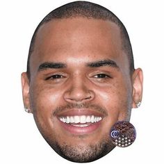 Chris Brown (Smile) Celebrity Mask, Flat Card Face | eBay Celebrity Mask, Cardboard Cutouts, Chris Brown, Full Colour, Life Size, Fancy Dress, Elastic Band, Mask, Elastic