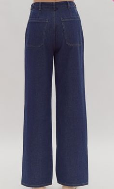 Get ready to strut your stuff in these high-waisted denim pants! Featuring pockets both front and back, an adjustable waist detail, and a button and zipper closure, these pants are perfect for keeping all your essentials close at hand. The belted loops add a touch of style while the non-sheer, medium weight fabric ensures comfort all day long. Don't miss out on adding these versatile pants to your wardrobe! 80%COTTON 20%POLYESTER Versatile Wide Leg Denim Jeans, Versatile Dark Wash Jeans With Pockets, Versatile Dark Wash Flare Jeans With Pockets, Medium Wash Cropped Leg Bottoms For Everyday, Everyday Medium Wash Cropped Bottoms, Everyday Cropped Leg Medium Wash Bottoms, Versatile Denim Flare Jeans With Pockets, Versatile High Waist Flare Jeans With Pockets, Versatile Denim Blue Bottoms For Everyday