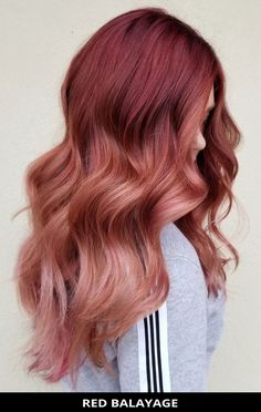 Red Hair Color Balayage, Red Hair With Balayage, Red Balayage Hair, Baylage Hair, Red Balayage, Red Blonde Hair, Strawberry Blonde Hair Color, Peekaboo Hair, Vivid Hair Color