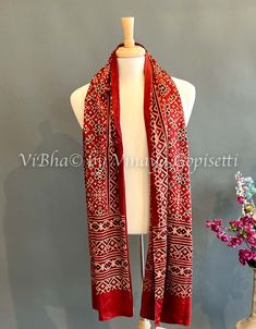 Ajrakh Silk Stole Silk Stoles, Batik Prints, Fancy Sarees, Rich Colors, Intricate Patterns, Indian Bride, Bridal Collection, Silk Fabric, Timeless Beauty