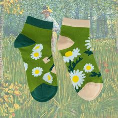 GoWith Women's Cotton Funny Mismatch Socks | 6 Pairs | Model: 2132 FUNNY MISMATCH DESIGN: Our women's cotton funny mismatch socks feature one-of-a-kind designs that are sure to stand out. From floral patterns to quirky illustrations, each sock has a unique design that is playful and fun. COMFORTABLE FIT: Made from 80% cotton, 17% Polyamide, 3% Elastane, these funny mismatch socks are designed for all-day comfort. They have a snug fit that keeps them in place without feeling too tight, and they'r Trendy Multicolor Socks For Spring, Trendy Green Cotton Socks, Green Summer Socks, Green Cotton Summer Socks, Trendy Green Fall Socks, Summer Cotton Socks For Gifts, Cotton Socks For Spring Gift, Trendy Green Socks For Spring, Spring Cotton Socks Gift