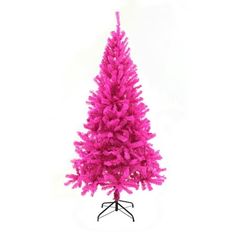 a pink christmas tree on a white background