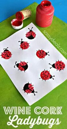 a wine cork ladybugs craft for kids