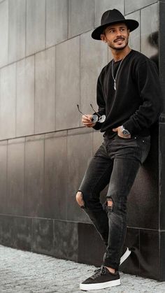 Rocker Outfit Men, Men's Casual Outfits Winter, Fedora Outfit, Wedding Outfit Men, Stylish Men Casual, Fashion Suits For Men, Winter Outfits Men, Mens Fashion Classy, Men Fashion Casual Outfits