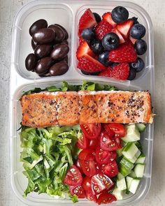 two plastic containers filled with different types of food