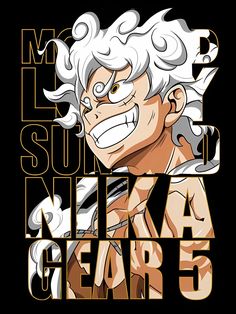 an anime character with white hair and the words my life is so nice, nika gear 5