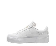 Nike Court Legacy Lift Women s Sneaker Enhance your footprint in the Nike Court Legacy Lift women s Sneaker. With a leather upper featuring a Padded collar & tongue for extra comfort, this all white Sneaker makes a bold statement with classic style. The platform midsole offers just enough lift, while the Rubber outsole holds you down with necessary traction. Leather upper Lace-up closure Padded collar /tongue Cushioned Comfort InsolePlatform midsole Rubber traction outsole Nike White Sneakers With Embossed Logo, Nike Court Legacy Lift, Court Legacy Lift, All White Sneakers, Nike Court Legacy, Rack Room, Room Shoes, Nike Womens, White Nike