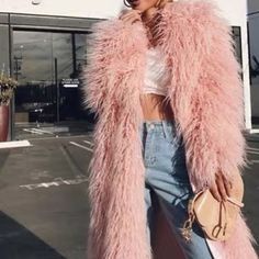 Size S Limited Stock Cheap Cozy Pink Outerwear, Luxury Pink Outerwear With Detachable Hood, Pink Faux Fur Cropped Jacket, Luxury Pink Puffer Jacket For Fall, Pale Pink Fur Coat, Hot Pink Fluffy Coat, Luxury Pink Puffer Jacket For Spring, Plus Size Fur Coats, Pink Sheep Coat