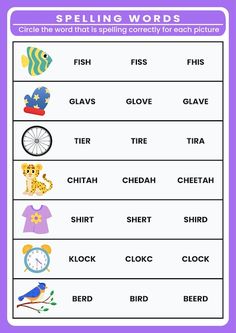 an english worksheet with words and pictures for children to use in the classroom