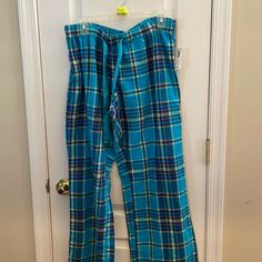 Nwt Old Navy Pajamas Turquoise Yellow And Navy Plaid Flannel Pants Matching Lightweight Yellow Thermal Shirt Both Size Large Would Like To Sell As A Set But Willing To Sell Separately If Need Be Blue Cotton Sleepwear For Pajama Party, Blue Cotton Sleepwear, Cotton Plaid Sleepwear For Loungewear, Plaid Cotton Sleepwear For Loungewear, Cotton Plaid Sleepwear For Lounging, Plaid Cotton Sleepwear For Lounging, Blue Sleepwear Long Pants For Loungewear, Blue Long Pants Sleepwear For Loungewear, Comfortable Plaid Sleepwear For Loungewear