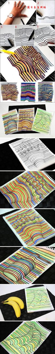 several images of different patterns and colors on paper