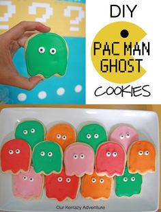 some cookies are decorated to look like pacman ghost