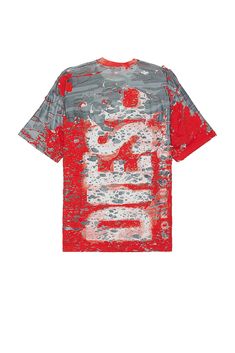 Find DIESEL Boxt Peel T-shirt In Red on Editorialist. Diesel Boxt Peel T-shirt in Red Self 1: 70% cotton 26% polyester 4% elastane Self: 100% polyester. Made in Bulgaria. Hand wash. DIEF-MS37. A136220LKAL42AA. About the designer: Red Cotton T-shirt With All Over Print, Red Graphic Tee With Graffiti Print, Red Graffiti Print Crew Neck Tops, Red Crew Neck Tops With Graffiti Print, Red Cotton T-shirt With Graffiti Print, Red Graffiti Print Cotton Top, Red Graffiti Print Summer Top, Red Cotton Tops With Graffiti Print, Red Crew Neck T-shirt With All Over Print