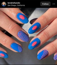 Dotted Nails, Uñas Aesthetic, Basic Nails, March 21, Dope Nails, Dots Art, Blue Nails