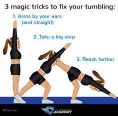 three women doing yoga poses with the words 3 magic tricks to fix your tumbling