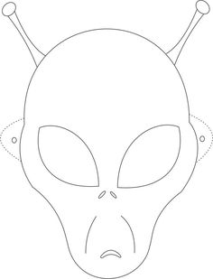 an alien head with horns and eyes