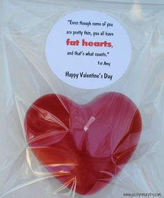 there is a plastic bag that has two hearts in it and the words happy valentine's day on it