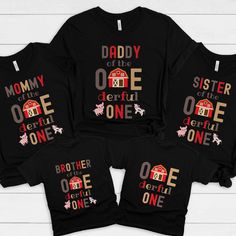 When ordering Select the size shirt that you'd like and the family member. Add it to your cart. Repeat for each shirt you order. Content + Care -Machine wash cold and tumble dry low Size + Fit -True To Size Fit (American Uni-Sex Sizes for T-Shirts) -Available in baby 3month-18 months, toddler 2t-5t, youth small-XL, and adult sizes small, medium, large, x-large, 2x-large, and 3x-large Processing + Shipping Your order will ship out in 2-5 days. Please allow 1-2 days for processing. Most orders are Farm First Birthday, Little Miss Onederful, Miss Onederful, On The Farm, Farm Animal, Family Matching, Little Miss, Matching Shirts, The Farm