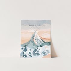 a card with an image of a mountain and the words, let me see the mountains