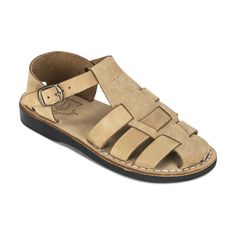 Daniel Yellow Nubuck - Leather Fisherman Sport Sandal - front view Fisherman Silhouette, Types Of Sandals, Fisherman Style, Two Strap Sandals, Mens Shoes Sandals, Closed Toe Sandals, Natural Tan, Sport Sandals, Brown Sandals