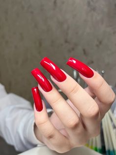 #лето#летнийманиюр#ногти#красный#маникюр#квадрат Long Natural Nails, Red Manicure, Cute Woman, Simple Nails