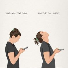 two people are looking at their cell phones