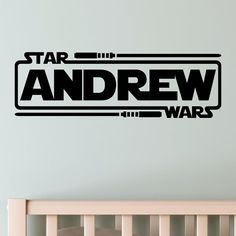 a star wars wall decal with the word,'star andreww '