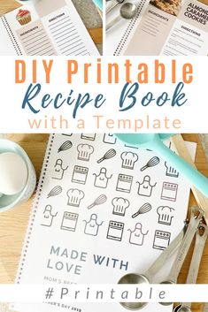 the recipe book is open and ready to be used as a printable for cooking