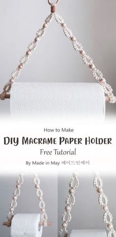 the instructions for how to make a macrame paper holder