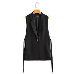 Very Versatile Can Be Worn 1000 Different Ways.. As A Dress, As A Cover Up With Dress Pants Or Shorts Etc. Brand New So No Flaws Womens Suit Vest, Ladies Waistcoat, Vest Suit, Streetwear Chic, Suit Collar, Ladies Blazer, Vintage Suits, Casual Vest, Blazer Vest