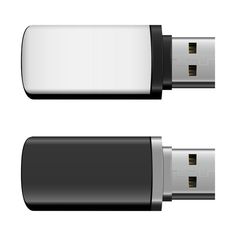 an image of two different type of usb devices that are connected to each other on white background