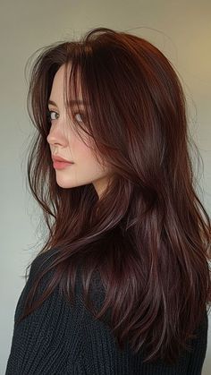 Tones Of Brown Hair Shades, Brunette With Red Tint, Lowlights For Auburn Hair, Hair Shades Of Brown, Short Dark Brown Hair Styles, Dark Red Brown Hair Color Brunettes, Rich Brown Hair Colors, Fall Auburn Hair Color, Auburn Highlights On Black Hair