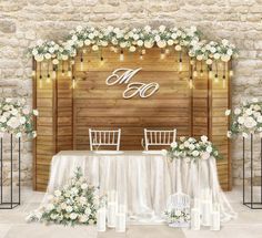 an image of a table with chairs and flowers on it for a wedding ceremony or reception