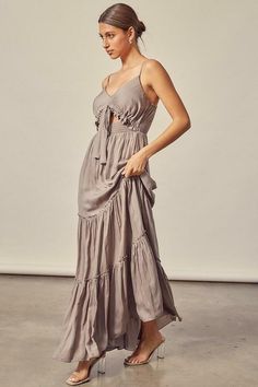 Silver Olive Maxi Dress - Tiered Maxi Dress - Maxi Dress | Boho Pink Boho Beach Outfit, Olive Maxi Dress, Maxi Dress Boho, Boutique Clothing Store, Dusty Mauve, Boho Pink, Cami Maxi Dress, Tiered Maxi Skirt, Cocktail Attire