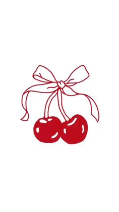 two cherries tied together with a bow