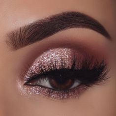 Teknik Makeup, Gorgeous Bridal Makeup, Quinceanera Makeup, Rose Gold Eye Makeup, Eye Makeup Images, Wedding Eye Makeup, Colourpop Eyeshadow, Gold Eye Makeup