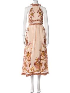 Zimmermann Linen A-Line DressPinkFloral PrintSleeveless with TurtleneckSash-Tie Closure at BackDesigner size 0.Designer Fit: Dresses by Zimmermann typically fit true to size. Linen Long Dress, Long Linen Dress, Zimmermann Dress, Accessories Jacket, Coat Pant, Shirt Accessories, Shoulder Sweater, Hoodie Dress, Casual Jeans