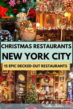 christmas restaurants in new york city with text overlay