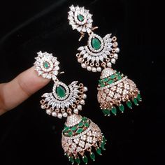 Bridal Kundan Chandbali/Kundan Earring/Bollywood Jewelry/Kundan pearl beads Chandbali/SabyaSachi Indian Jadau wedding Earring/ Pakistani Earrings Beautiful high quality Traditional Indian Wedding earrings with Kundan, Stones, Meena and Pearls/beads work. Very beautiful and attractive, These sophisticated glittering earrings have high-end kundan stones in Meena setting. - Traditional Kundan/Polki/Meenakari earrings pair - Handcrafted To Perfection - Unique boutique design - Perfect for Indian Wed Green Hand-set Chandbalis For Party, Traditional Green Hoop Earrings For Wedding, Green Chandbali Hoop Earrings For Wedding, Fusion Style Wedding Jhumkas For Pierced Ears, Green Danglers For Wedding, Green Bollywood Bridal Earrings For Party, Bollywood Style Green Bridal Earrings For Party, Green Bridal Earrings With Latkans For Celebration, Green Earrings For Wedding And Festivals